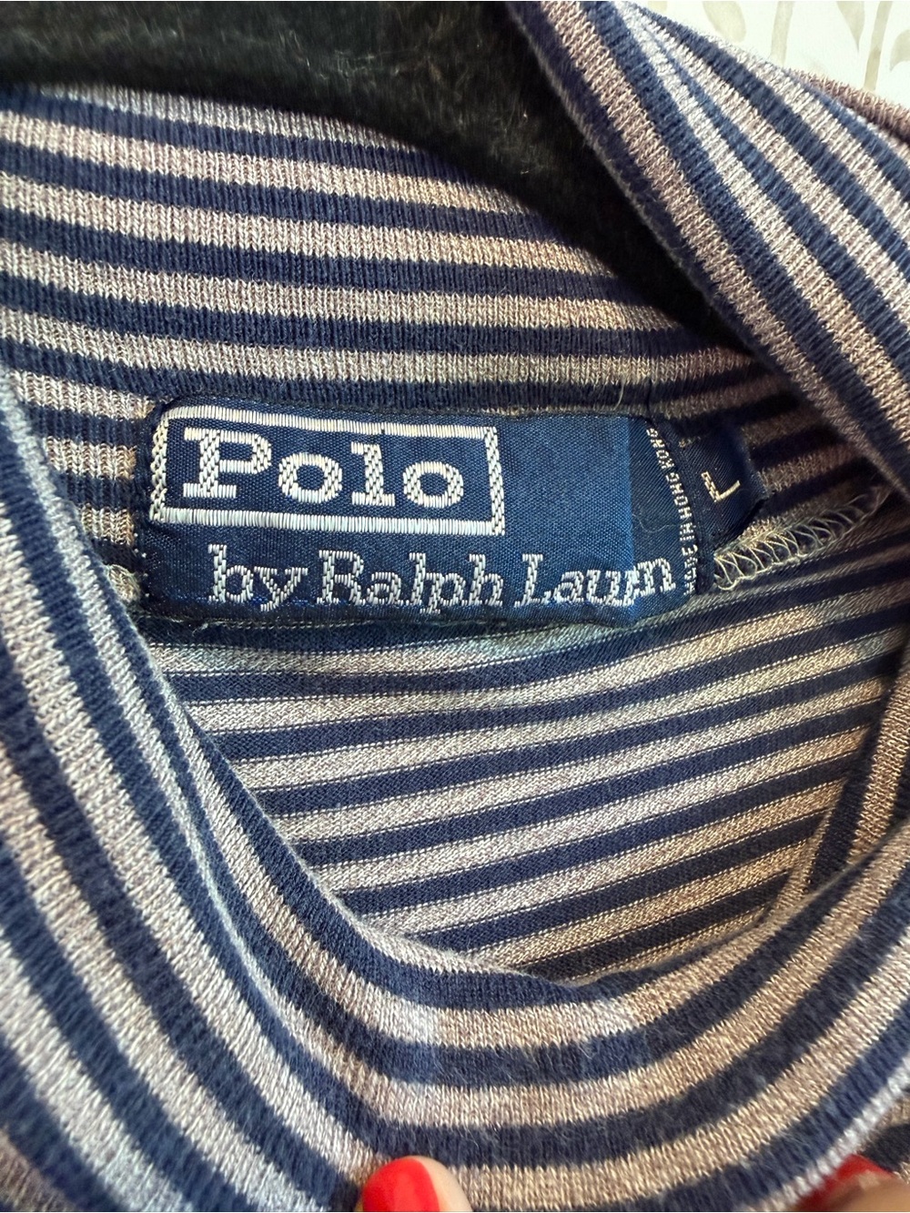 Polo by Ralph Lauren Striped Cotton Turtleneck size Large - Picture 5 of 9